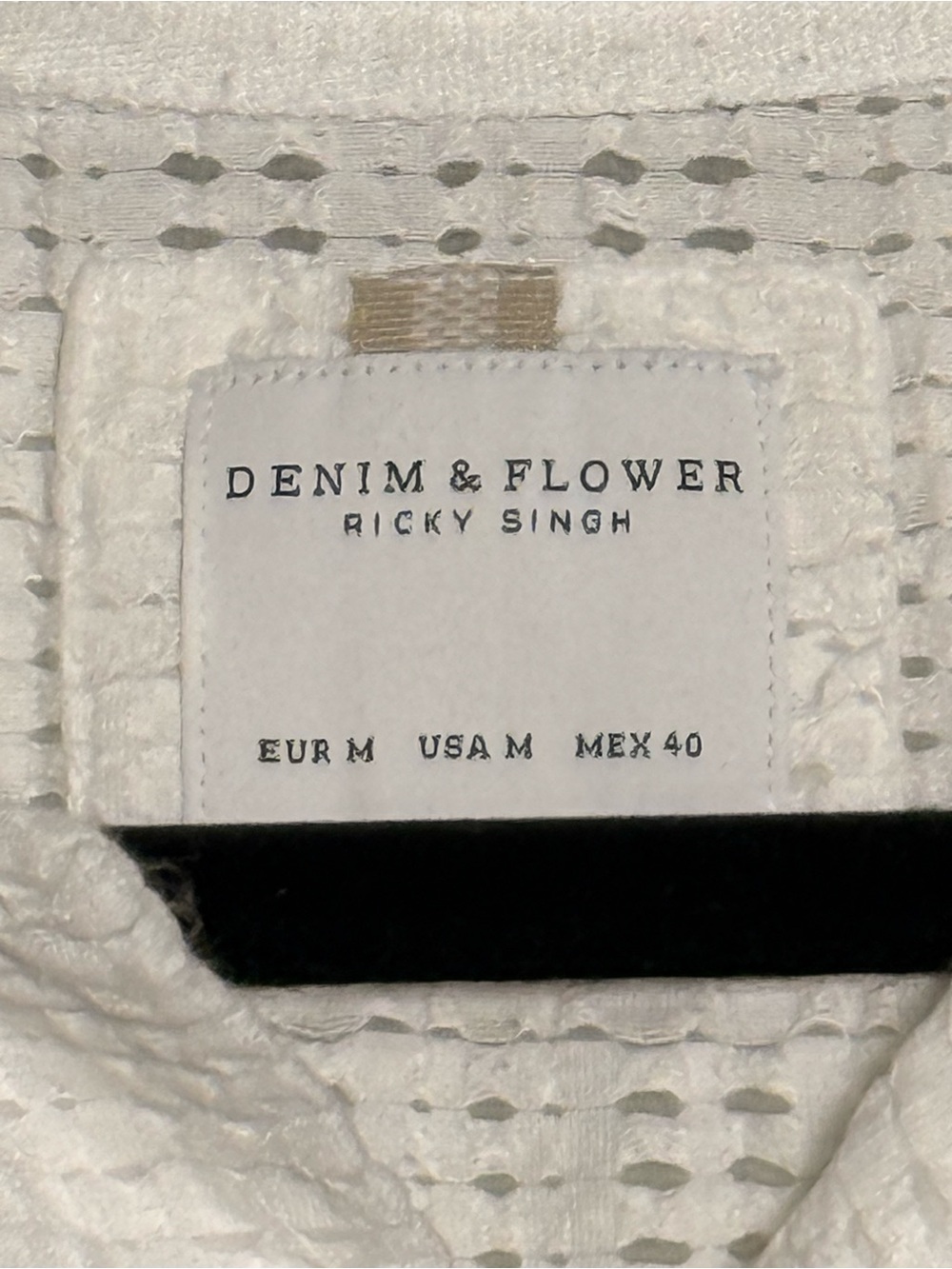 Denim & Flower Ricky Singh Textured Camp Collar Shirt.